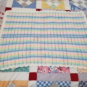 Rainbow Crochet knit baby blanket